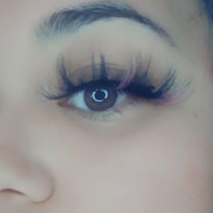 Lashes pink blue and magenta